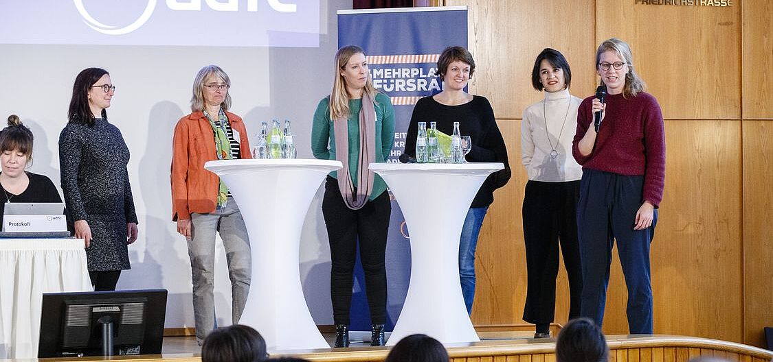 Arbeitsgruppe Frauen Die Arbeitsgruppe "Mehr Frauen" stellte auf der ADFC-Bundeshauptversammlung 2019 ihre Arbeit vor.
